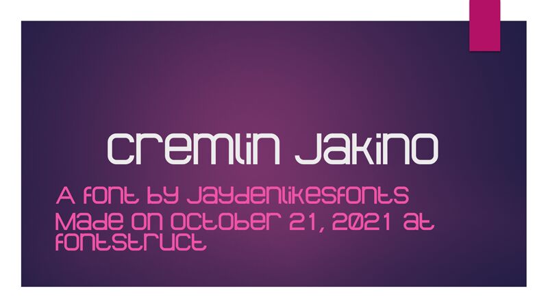 Cremlin Jakino Czcionka