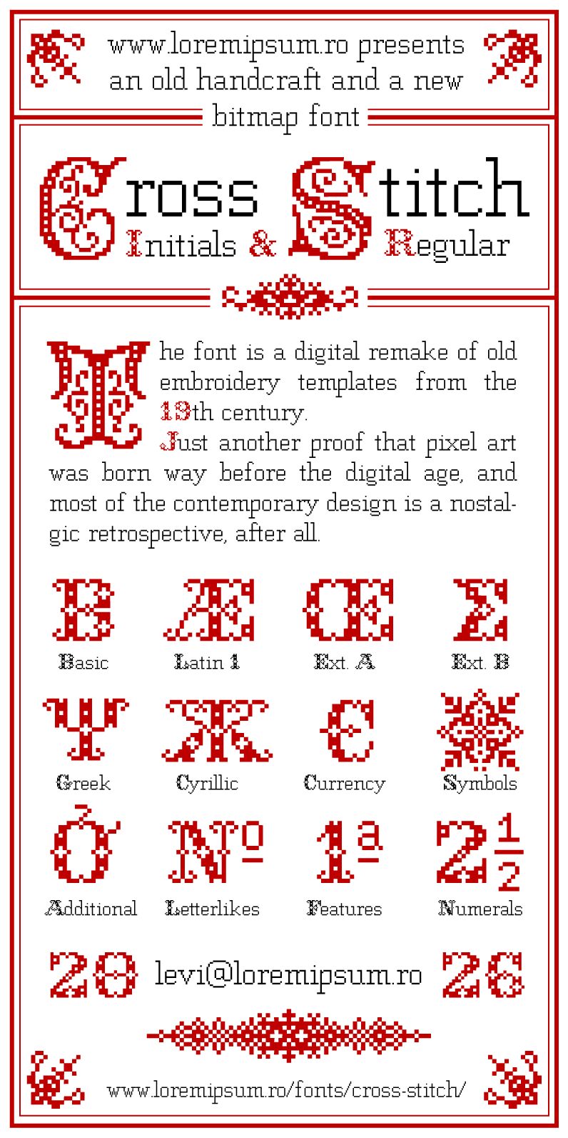 Cross Stitch Initials Regular — Prezentace písma