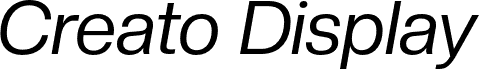 Anteprima del carattere CreatoDisplay-Italic