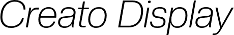 Anteprima del carattere CreatoDisplay-LightItalic