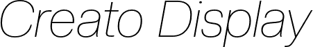 Anteprima del carattere CreatoDisplay-ThinItalic