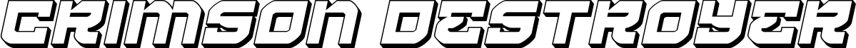 Preview of the Crimson Destroyer 3D Italic font