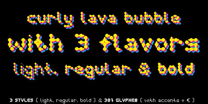 curly lava bubble Schriftart