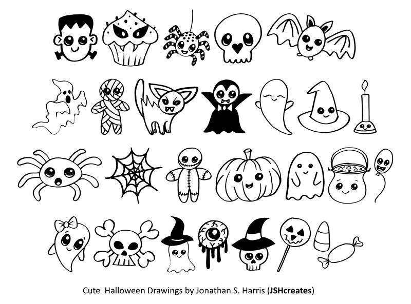 Cute Halloween Drawings Schriftart