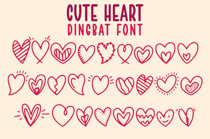Cute Heart Schriftart