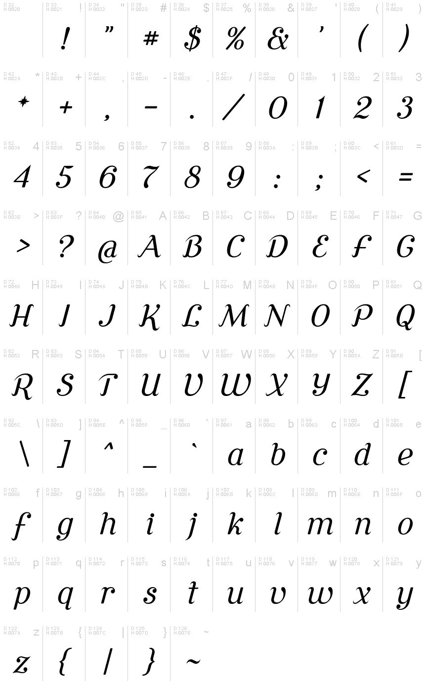 Cursive Serif Book font