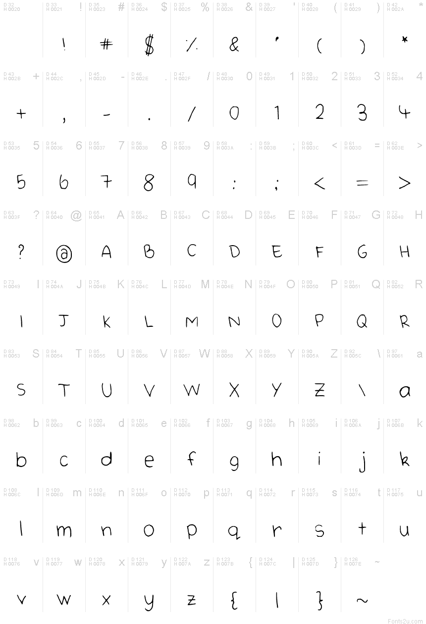 CuteHandWriting font | Fonts2u.com