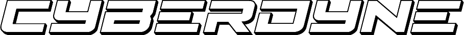 Preview of the Cyberdyne 3D Italic font
