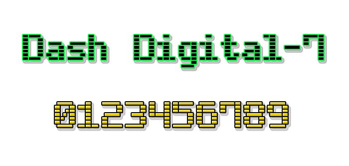 Dash Digital-7 Czcionka