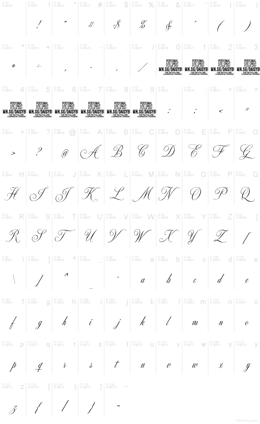 Basic Latin - charmap