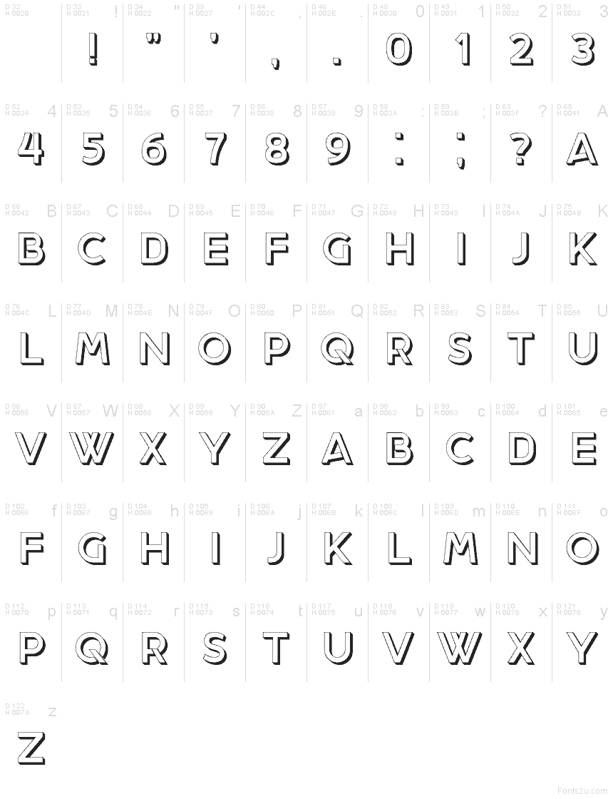 Basis-Lateinisch - Zeichentabelle