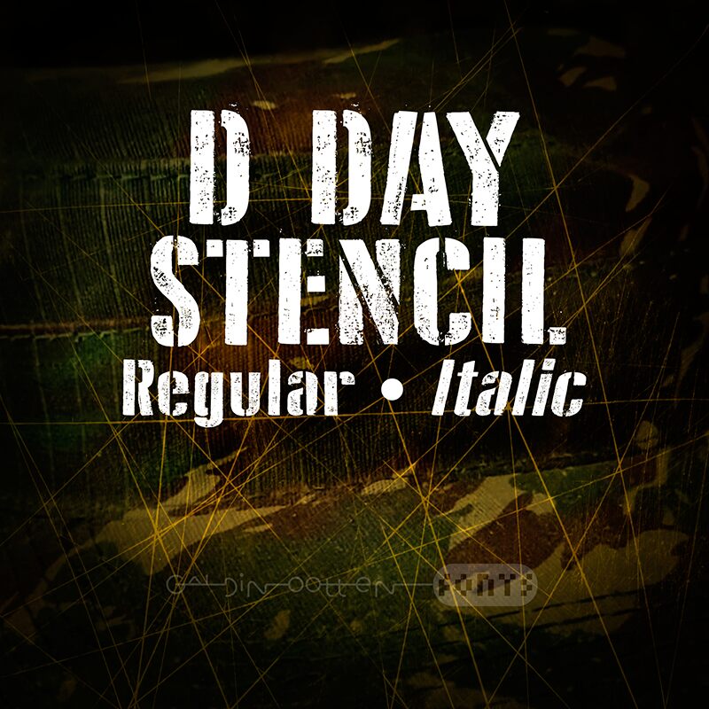 D Day Stencil Schriftart
