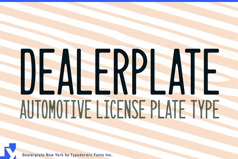 Dealerplate California Czcionka