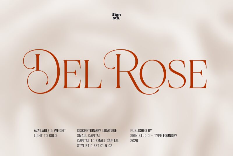 Del Rose Regular — عرض الخط