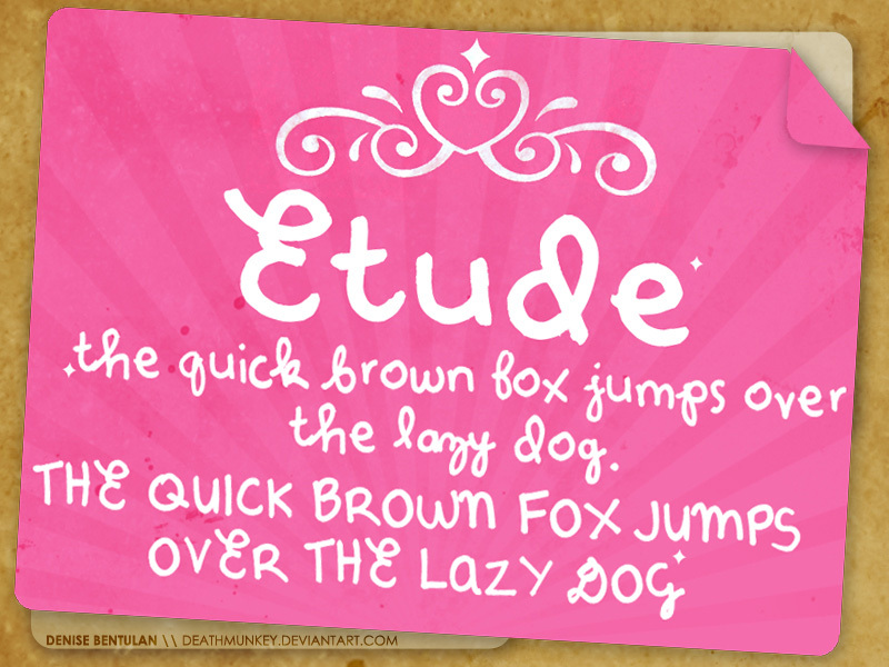 Denne Etude Schriftart