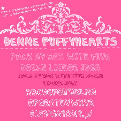 Denne Puffy-Hearts Carattere