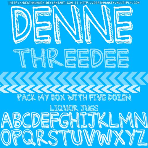 Denne Threedee Schriftart