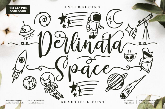 Derlinata Space Czcionka
