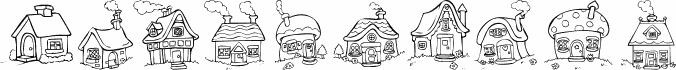 Preview of the Destiny's Little Houses font