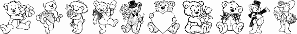 Preview of the Destinys Teddbear Dings Two font