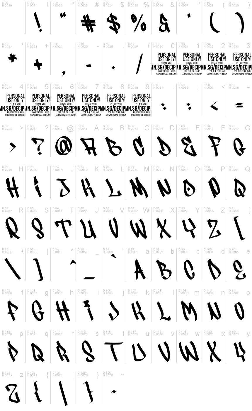 Decipher PERSONAL USE Regular font  Fonts2u.com