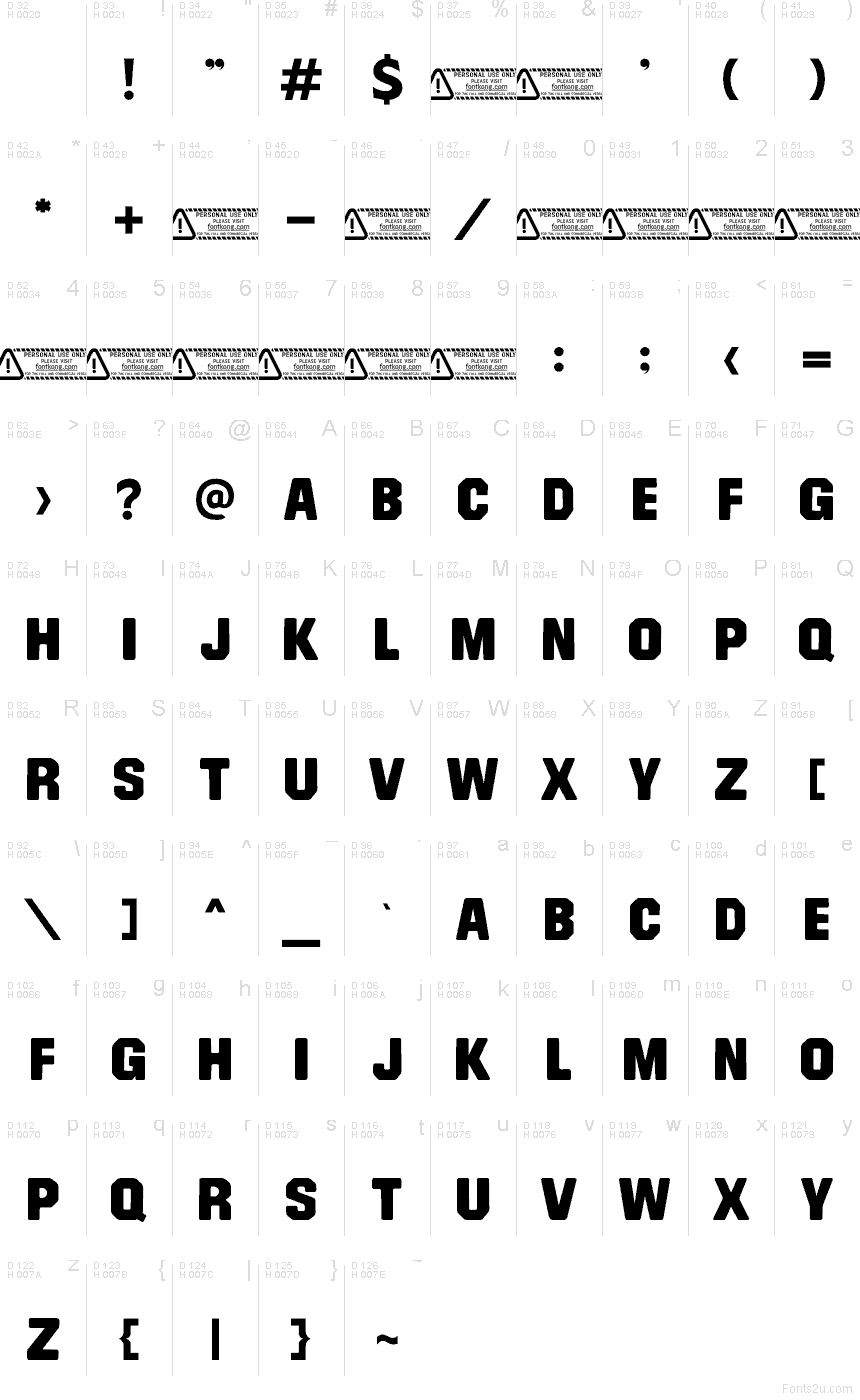 Basis-Lateinisch - Zeichentabelle