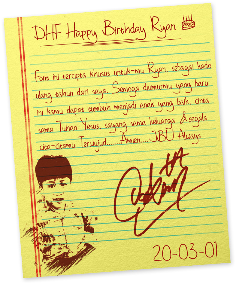 DHF Happy Birthday Ryan الخط