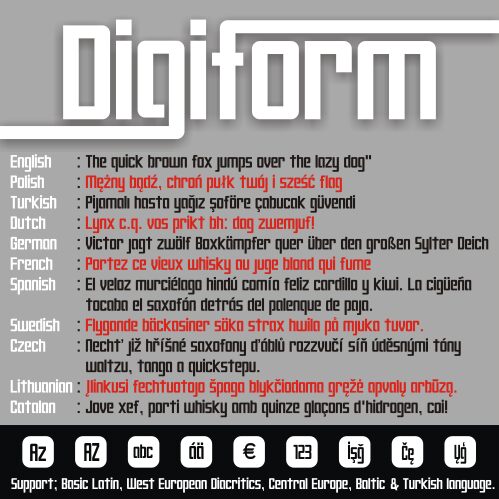 Digiform Schriftart