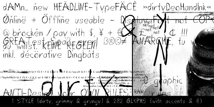 dirtyDeoHandInk Czcionka