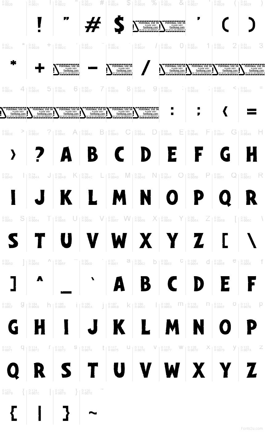 Basic Latin - charmap