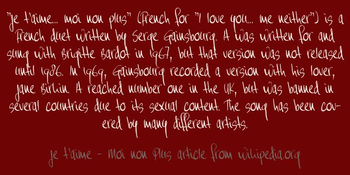 DK Moi Non Plus Schriftart