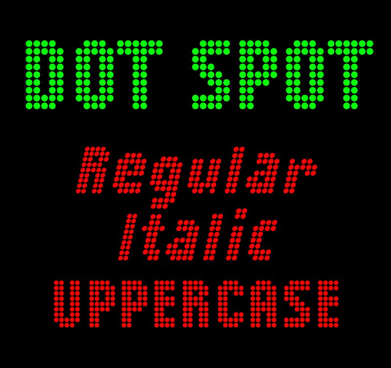 Dot Spot UC Regular — Presentación de la fuente