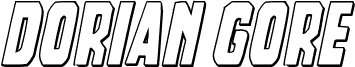 Vista previa de la fuente Dorian Gore 3D Italic
