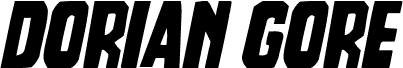 Vista previa de la fuente Dorian Gore Expanded Italic
