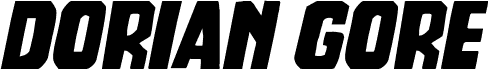 Vista previa de la fuente Dorian Gore Wide Italic