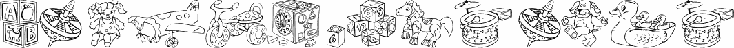 Preview of the DT Rachels Toys font