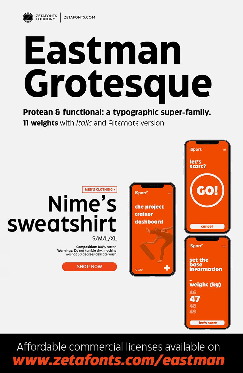 Eastman Grotesque Carattere