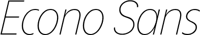 ÉconoSans Reduced 36 Thin Italic