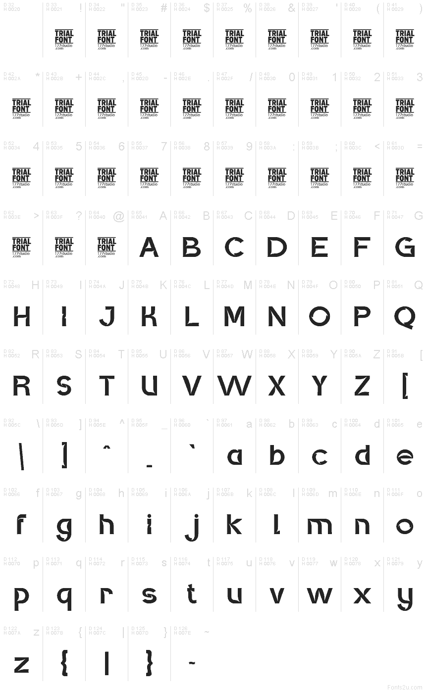Basis-Lateinisch - Zeichentabelle