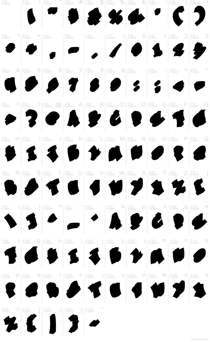 Základní latinka - Tabulka znaků