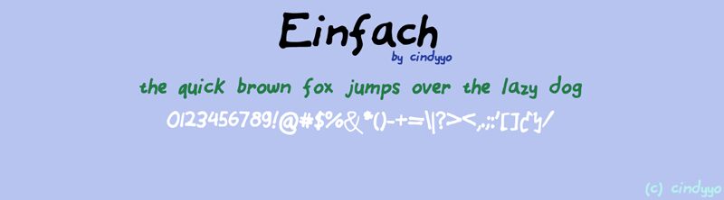 EinfachByCindyyo Font