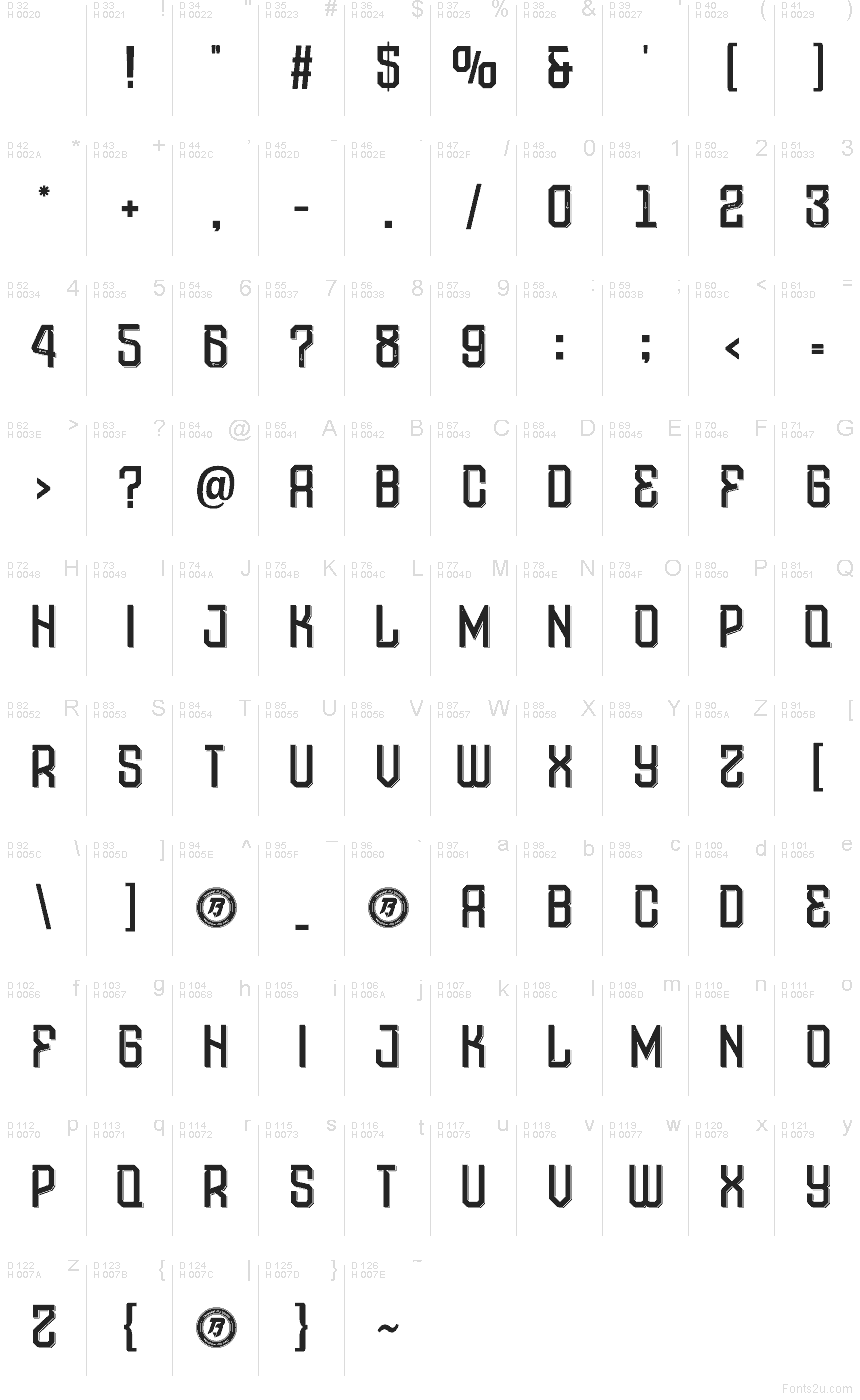 Latino di base - Mappa caratteri