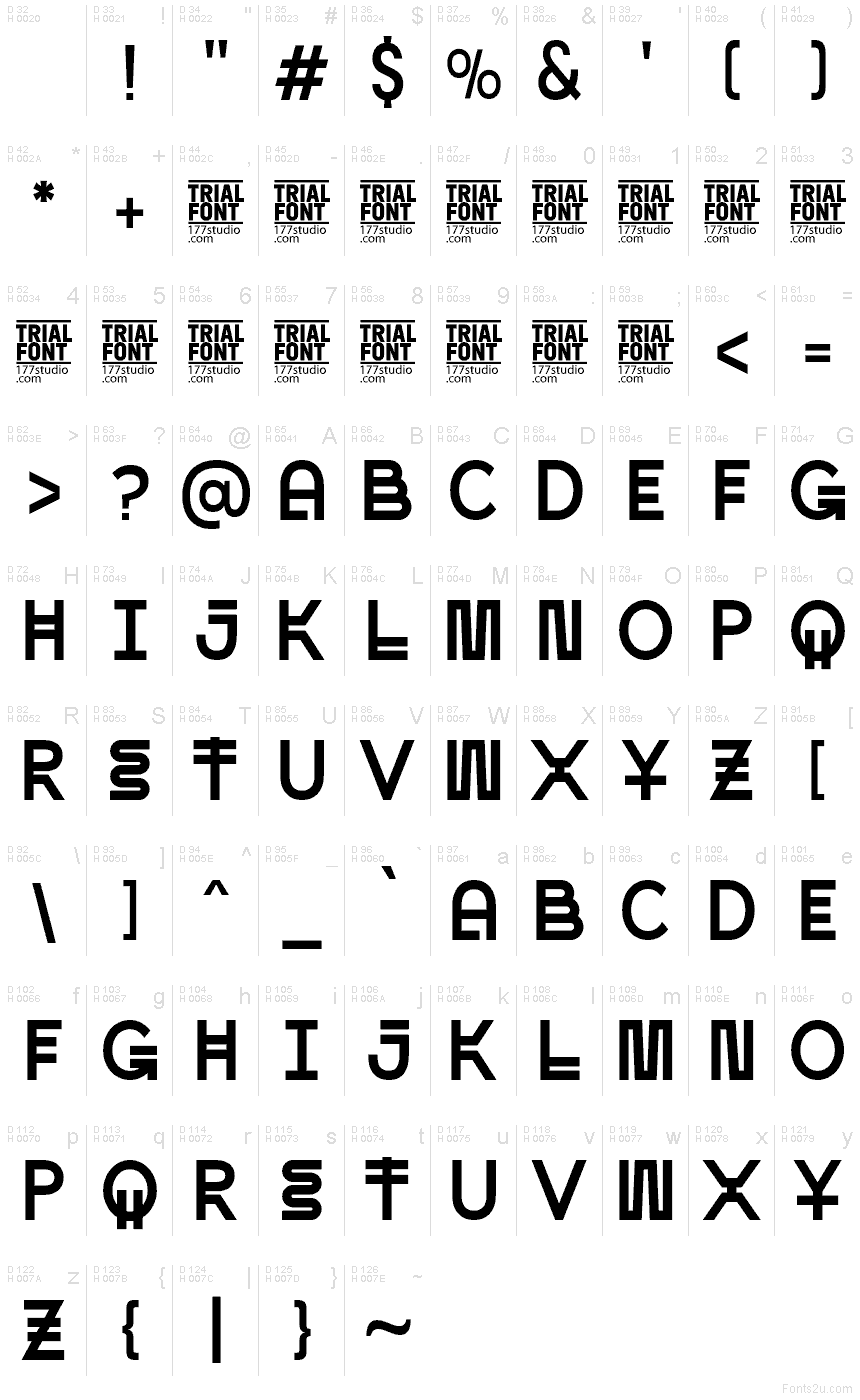 Basis-Lateinisch - Zeichentabelle