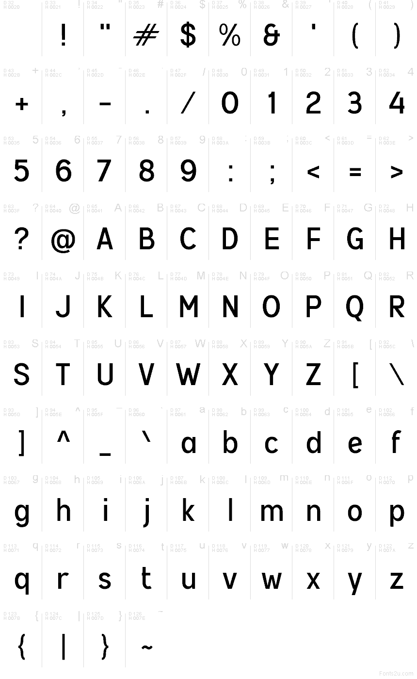 Latin de base - Table de caractères