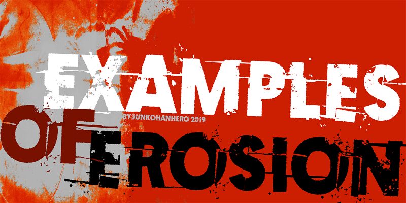 Examples of erosion Czcionka