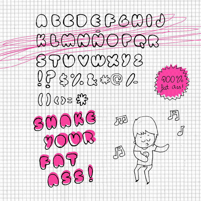 fat ass Druh písma