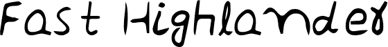 Vista previa de la fuente Fast Highlander Handwrite Regular