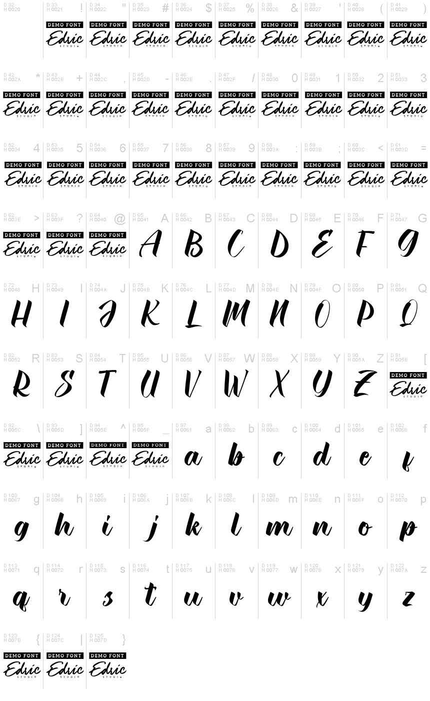 Basis-Lateinisch - Zeichentabelle
