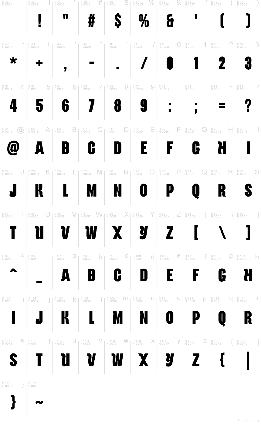 Latin de base - Table de caractères