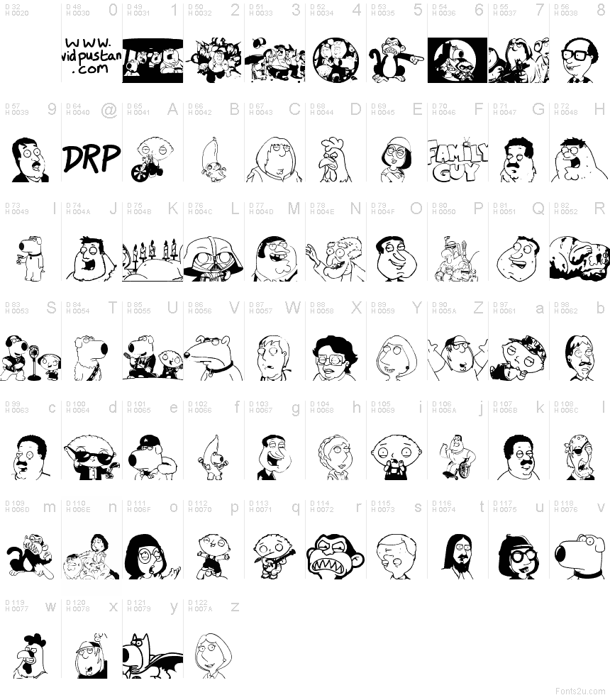 Family Guy Giggity font | Fonts2u.com